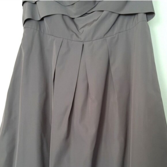 RW&CO Strapless Mini Dress w/ Wide Sash Belt Bubble Hem Gray Sz 2 - Picture 9 of 10